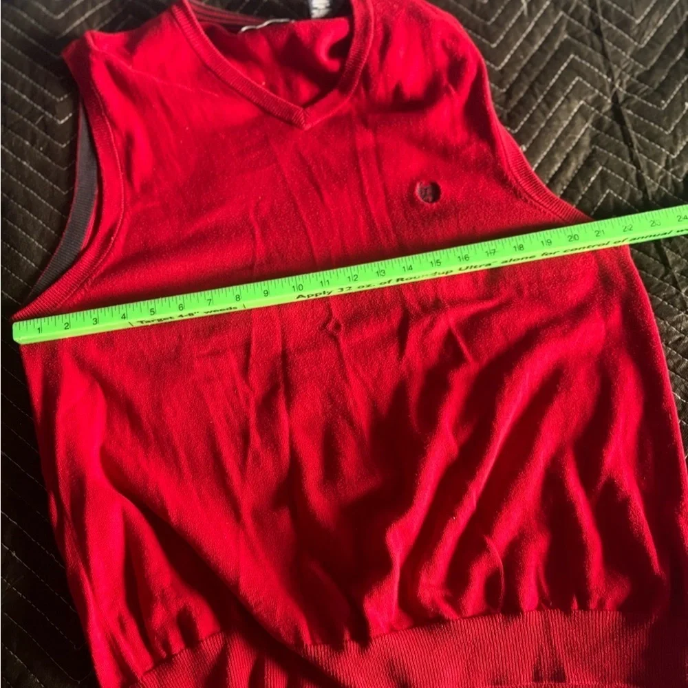 Chaps Men's Red Sweater Vest Large
